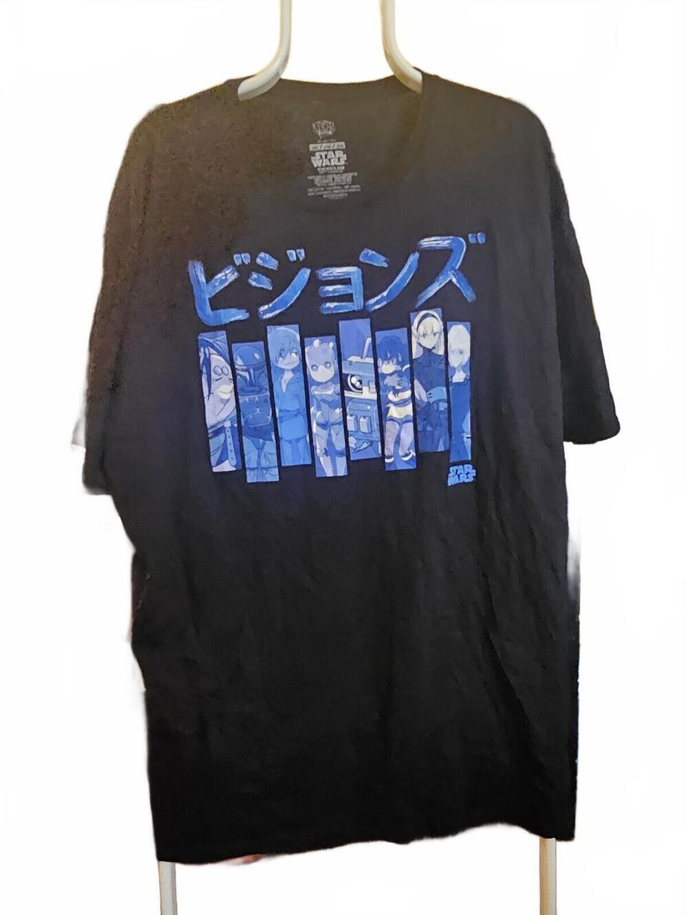 Star Wars Visions Anime Kyoto Funko Pop Men's Black Graphic Tee T Shirt Size 2XL